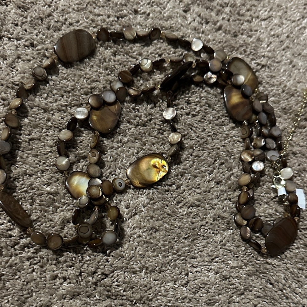 Stained Shell Long Necklace